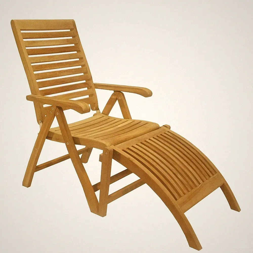 Ashley Dining Reclining Folding Arm Chair Footrest AGrade Teak Wood Patio Garden