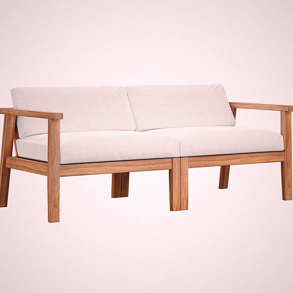 Teak Wood Loveseat