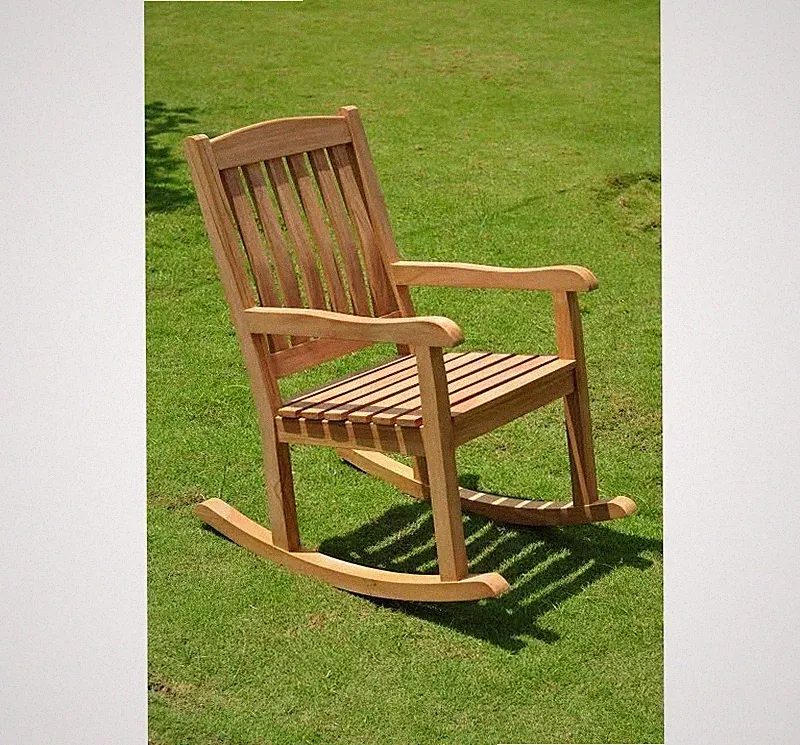 Devon A-Grade Teak Wood Beautiful Rocker Rocking Arm Chair Outdoor Patio Garden