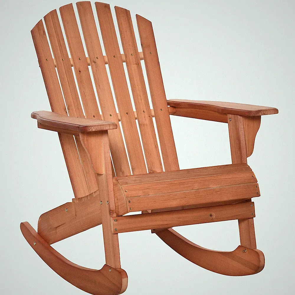 Rustic Outdoor Wooden Rocking Chair for Porch or Patio