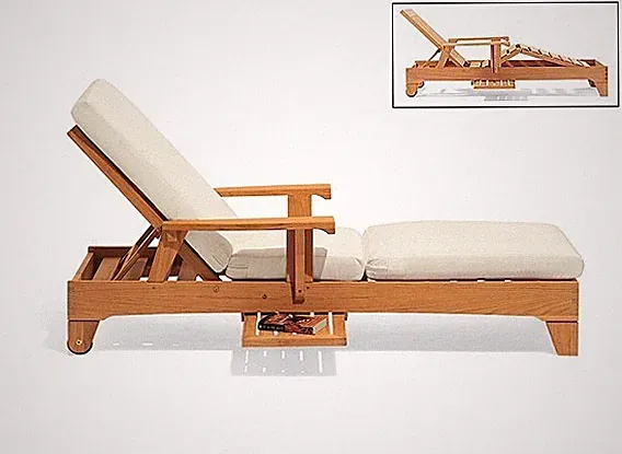 TEAK STEAMER CHAISE LOUNGER TEAK OUTDOOR PATIO FURNITURE CARANAS DECK DINING NEW