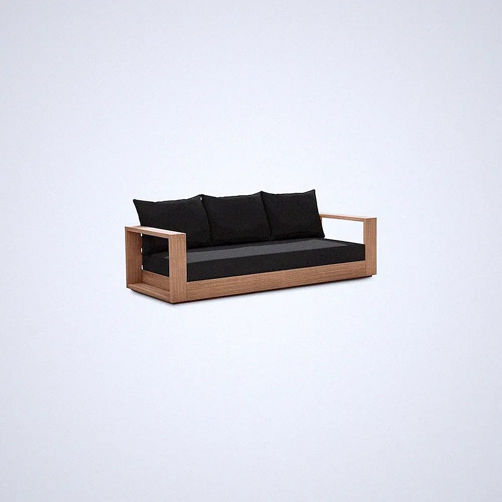 Tulum Black Water Resistant Fabric Outdoor Sofa