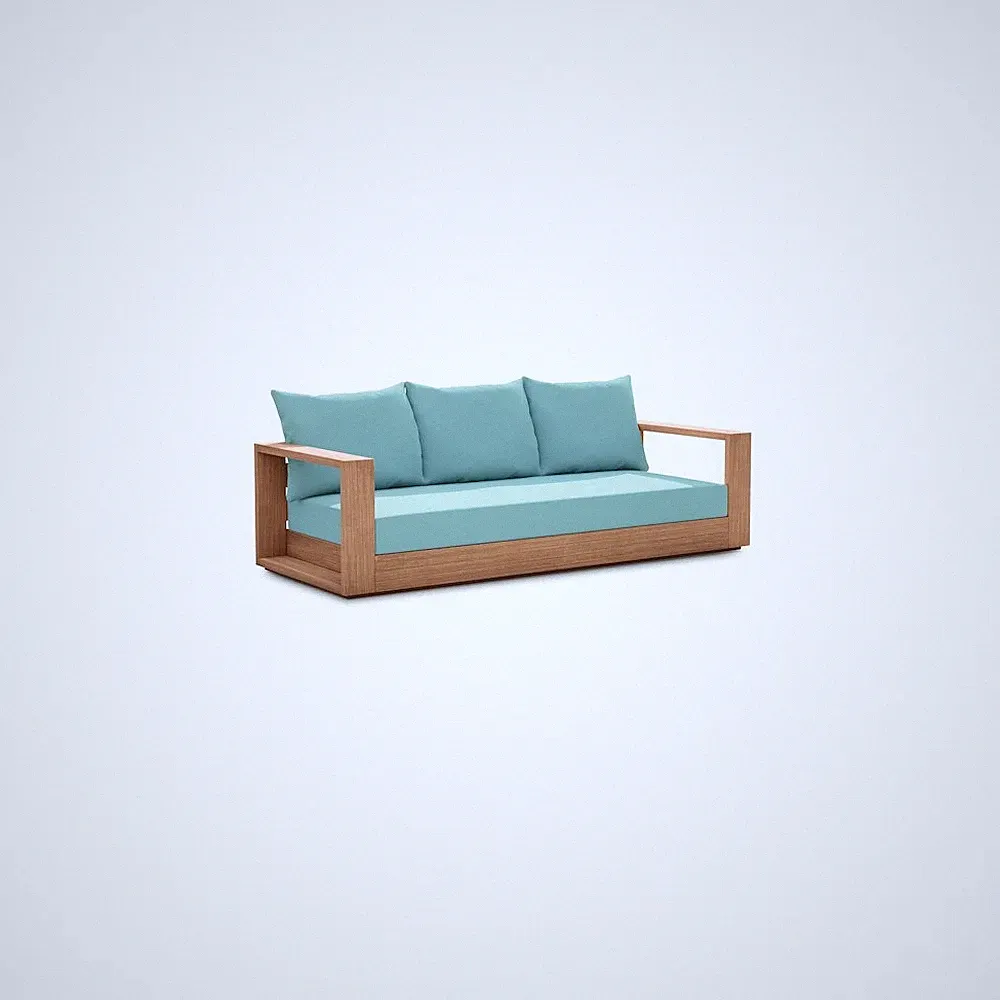 Tulum Blue Water Resistant Fabric Outdoor Sofa