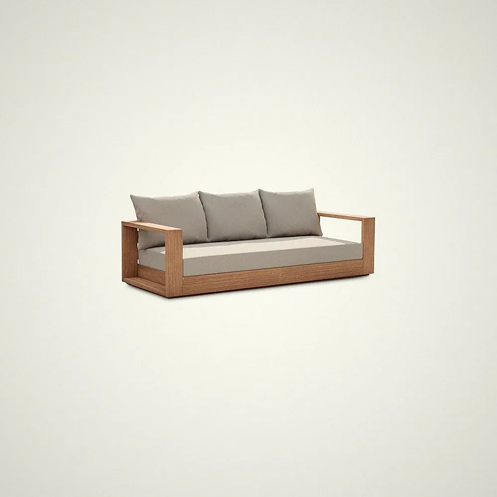 Tulum Grey Water Resistant Fabric Outdoor Sofa