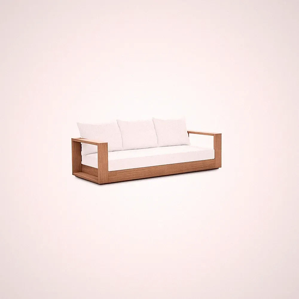 Tulum Off White Water Resistant Fabric Outdoor Sofa